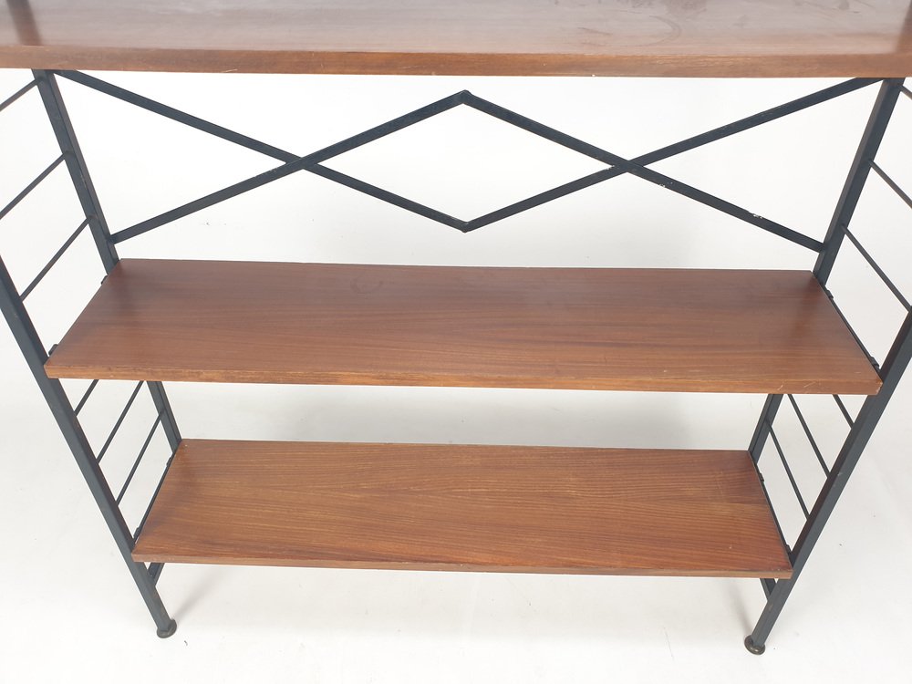 Mid-Century Italian Free Standing Teak Shelving Unit, 1950s