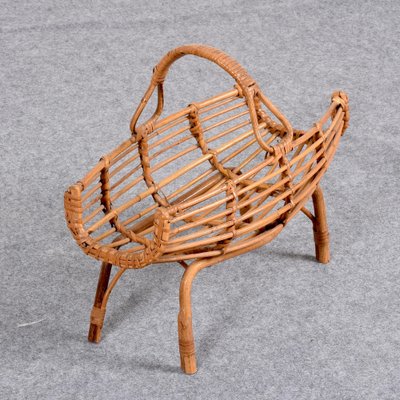 Mid-Century Italian French Riviera Bamboo and Rattan Magazine Rack, 1960s-JDR-1125894