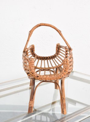 Mid-Century Italian French Riviera Bamboo and Rattan Magazine Rack, 1960s-JDR-1125894