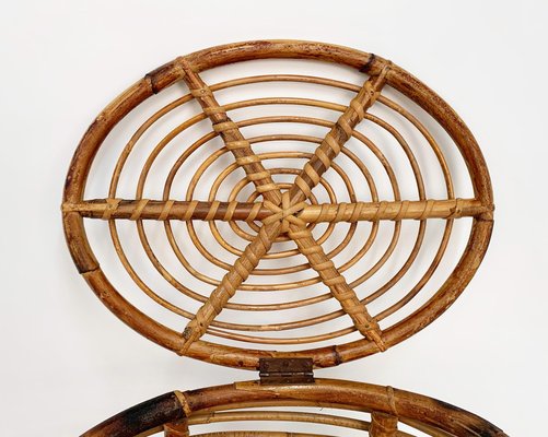 Mid-Century Italian French Riviera Bamboo & Rattan Basket, 1950s-JDR-1126014