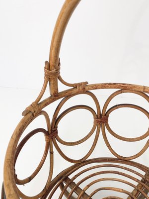 Mid-Century Italian French Riviera Bamboo & Rattan Magazine Rack, 1960s-JDR-1126050