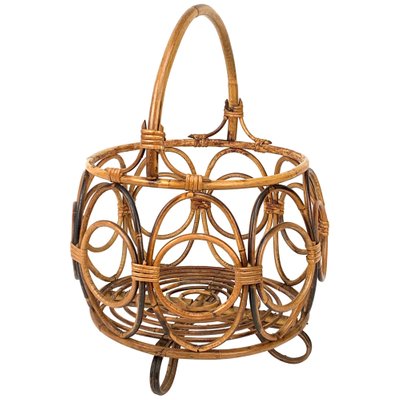 Mid-Century Italian French Riviera Bamboo & Rattan Magazine Rack, 1960s-JDR-1126050