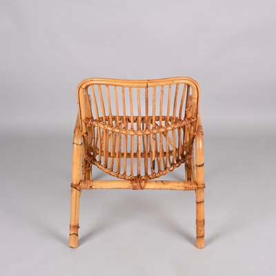 Mid-Century Italian French Riviera Rattan and Bamboo Armchair, 1960s-JDR-1337623