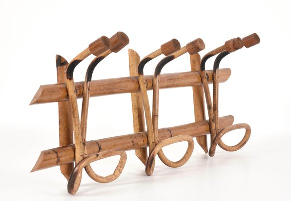 Mid-Century Italian French Riviera Rattan & Bamboo Coat Rack, 1961-JDR-1126047