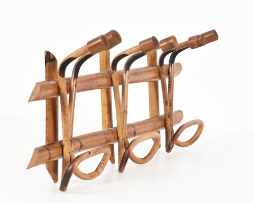 Mid-Century Italian French Riviera Rattan & Bamboo Coat Rack, 1961-JDR-1126047