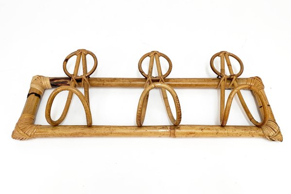 Mid-Century Italian French Riviera Rattan & Bamboo Coat Rack, 1961-JDR-1126046