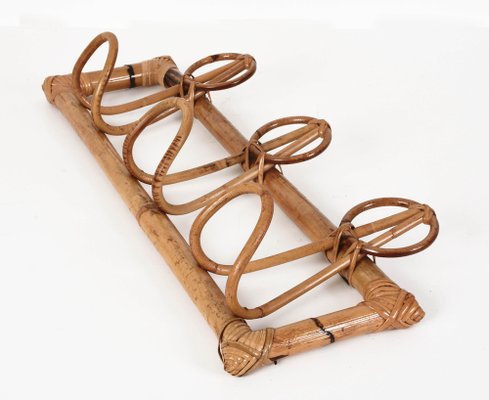 Mid-Century Italian French Riviera Rattan & Bamboo Coat Rack, 1961-JDR-1126046