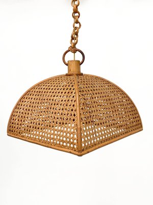 Mid-Century Italian French Riviera Rattan & Wicker Ceiling Light, 1960s-JDR-1126039