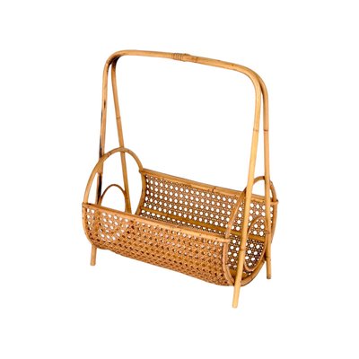 Mid-Century Italian French Riviera Style Bamboo and Rattan Magazine Rack, 1960s-JDR-1188644