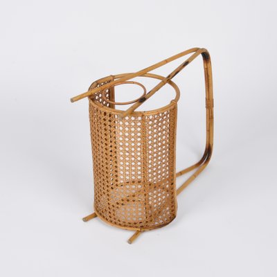 Mid-Century Italian French Riviera Style Bamboo and Rattan Magazine Rack, 1960s-JDR-1188644