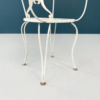 Mid-Century Italian Garden Chairs in White Wrought Iron, 1960s, Set of 4-GDD-1281052