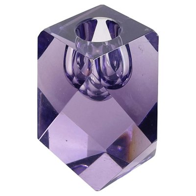 Mid-Century Italian Geometrical Single Flame Candle Holder in Alexandrite, 1970s-GDD-1752075