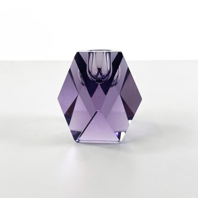 Mid-Century Italian Geometrical Single Flame Candle Holder in Alexandrite, 1970s-GDD-1752075