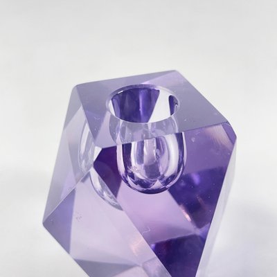 Mid-Century Italian Geometrical Single Flame Candle Holder in Alexandrite, 1970s-GDD-1752075