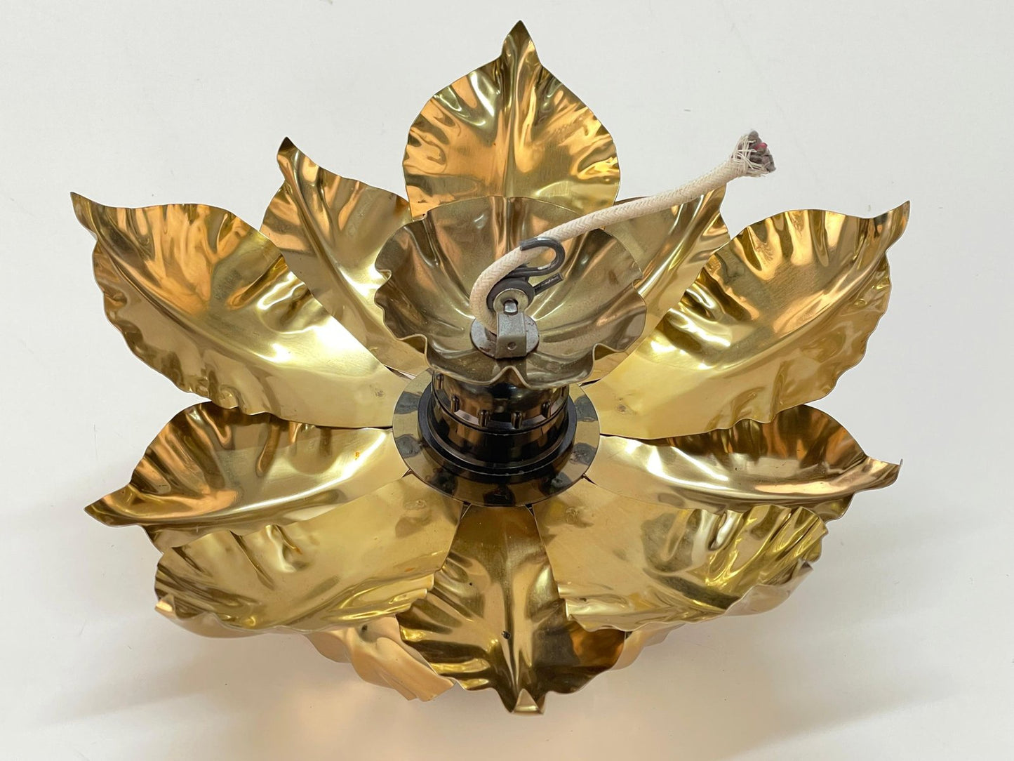 Mid-Century Italian Gilded Iron Flower Sconce from Banci Firenze, 1970s