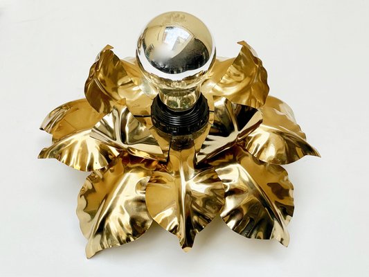 Mid-Century Italian Gilded Iron Flower Sconce from Banci Firenze, 1970s-JDR-1131933