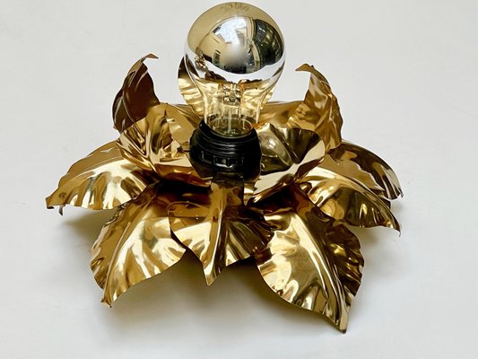 Mid-Century Italian Gilded Iron Flower Sconce from Banci Firenze, 1970s-JDR-1131933