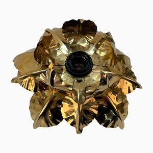 Mid-Century Italian Gilded Iron Flower Sconce from Banci Firenze, 1970s-JDR-1131933