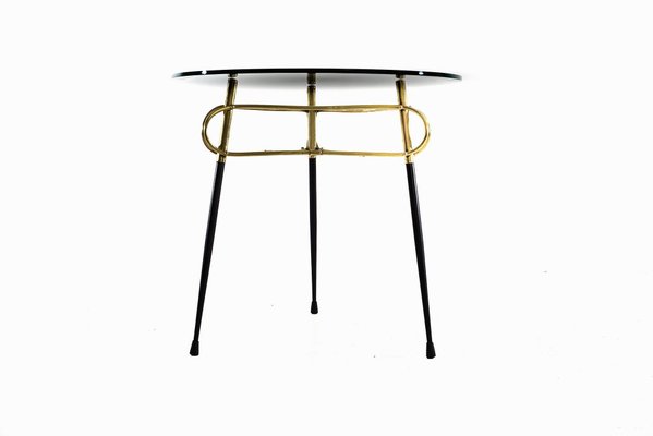 Mid-Century Italian Glass and Brass Coffee Table-FO-949750