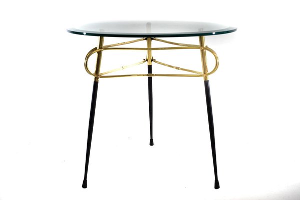 Mid-Century Italian Glass and Brass Coffee Table-FO-949750