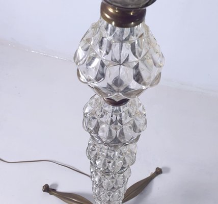 Mid-Century Italian Glass and Brass Floor Lamp-FO-1155242