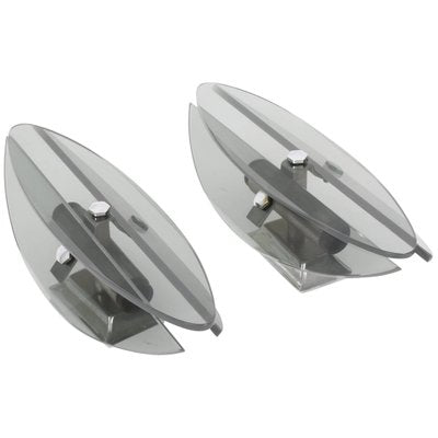 Mid-Century Italian Glass and Chrome Elliptical Sconces from Veca, 1960s, Set of 2-JDR-1126131