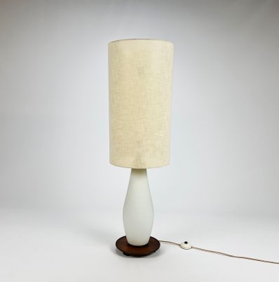 Mid-Century Italian Glass and Teak Floor Lamp, 1950s-RMX-1145902