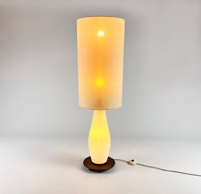 Mid-Century Italian Glass and Teak Floor Lamp, 1950s-RMX-1145902