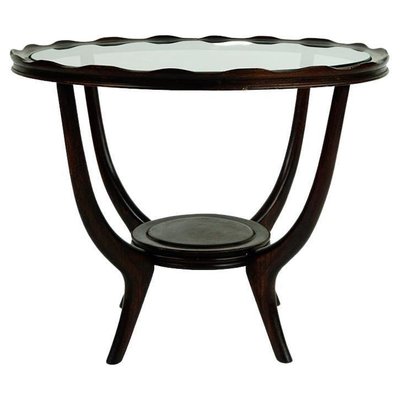 Mid-Century Italian Glass Circular Top Coffee Table attributed to Carlo Di Carli, 1950s-MH-1446771