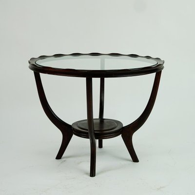 Mid-Century Italian Glass Circular Top Coffee Table attributed to Carlo Di Carli, 1950s-MH-1446771