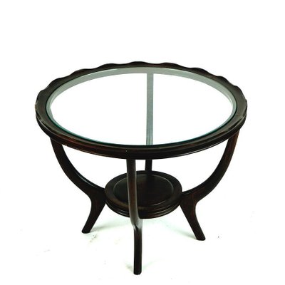 Mid-Century Italian Glass Circular Top Coffee Table attributed to Carlo Di Carli, 1950s-MH-1446771