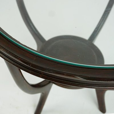 Mid-Century Italian Glass Circular Top Coffee Table attributed to Carlo Di Carli, 1950s-MH-1446771