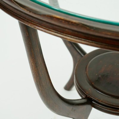 Mid-Century Italian Glass Circular Top Coffee Table attributed to Carlo Di Carli, 1950s-MH-1446771