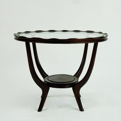 Mid-Century Italian Glass Circular Top Coffee Table attributed to Carlo Di Carli, 1950s-MH-1446771