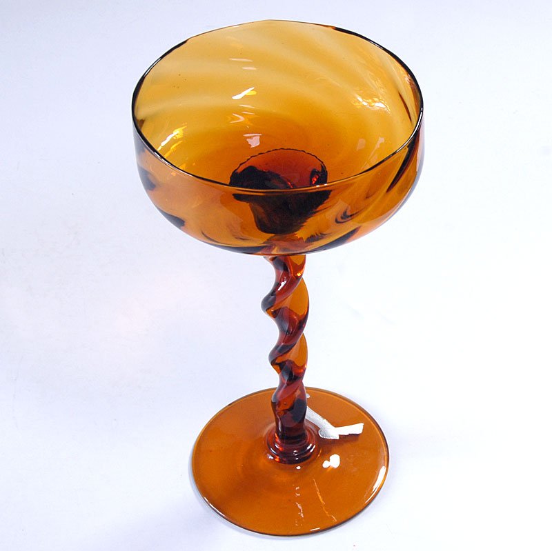 Mid-Century Italian Glass Footed Dish from Empoli, 1960s