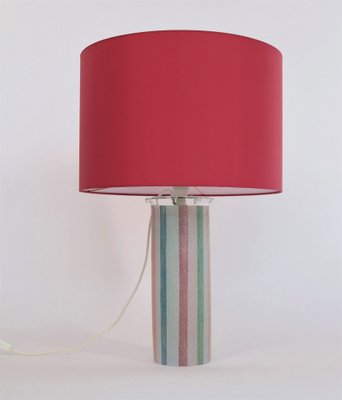 Mid-Century Italian Glass Lamp with Custom Lampshade by Ghisetti Murano, 1980s-VNE-1162067