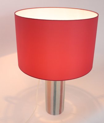 Mid-Century Italian Glass Lamp with Custom Lampshade by Ghisetti Murano, 1980s-VNE-1162067