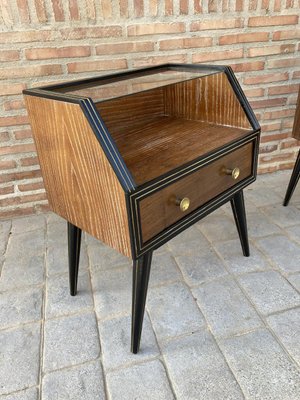 Mid-Century Italian Glass Nightstands, 1960s, Set of 2-NOU-1083232