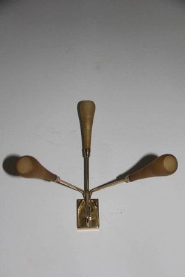 Mid-Century Italian Gold Brass and Murano Glass Sconce, 1950s-EH-552329