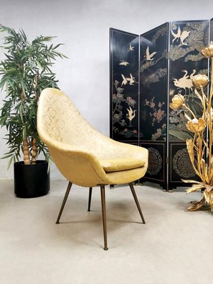 Mid-Century Italian Gold Lounge Chair, 1960s-BW-798034