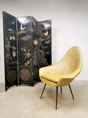 Mid-Century Italian Gold Lounge Chair, 1960s-BW-798034