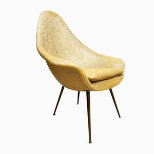 Mid-Century Italian Gold Lounge Chair, 1960s-BW-798034