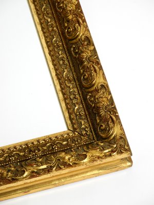 Mid-Century Italian Gold-Plated Wooden Frame Wall Mirror-RR-1305314