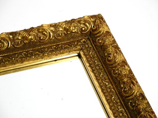 Mid-Century Italian Gold-Plated Wooden Frame Wall Mirror-RR-1305314