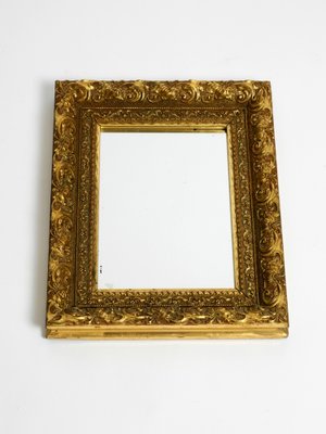 Mid-Century Italian Gold-Plated Wooden Frame Wall Mirror-RR-1305314