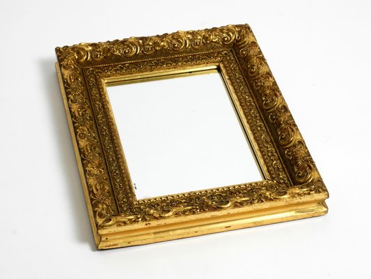 Mid-Century Italian Gold-Plated Wooden Frame Wall Mirror-RR-1305314