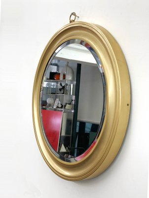 Mid-Century Italian Golden Aluminum Mirror by Sergio Mazza for Artemide, 1960s-JDR-1126017