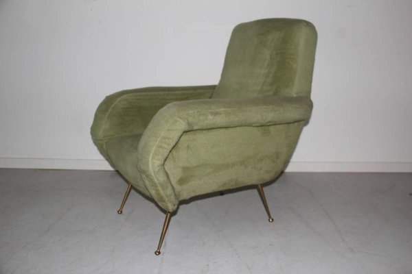 Mid-Century Italian Green Armchair, 1950s-EH-540859