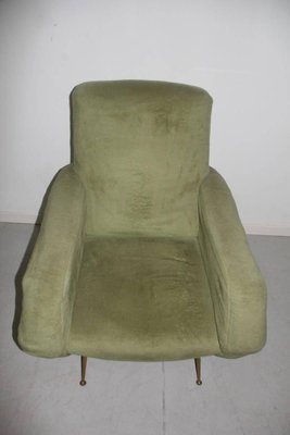 Mid-Century Italian Green Armchair, 1950s-EH-540859