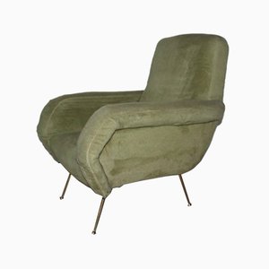 Mid-Century Italian Green Armchair, 1950s-EH-540859